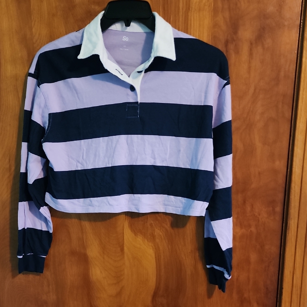 SO Lavender and Navy Polo Shirt